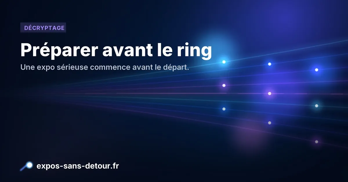 Carte visuelle Expos Sans Détour sur la préparation d'une exposition canine.